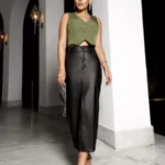 SAIA MIDI DE COURO - g - preto